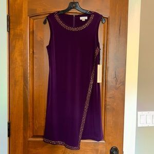 Beautiful aubergine Calvin Klein dress with bronze and gold glittery accents